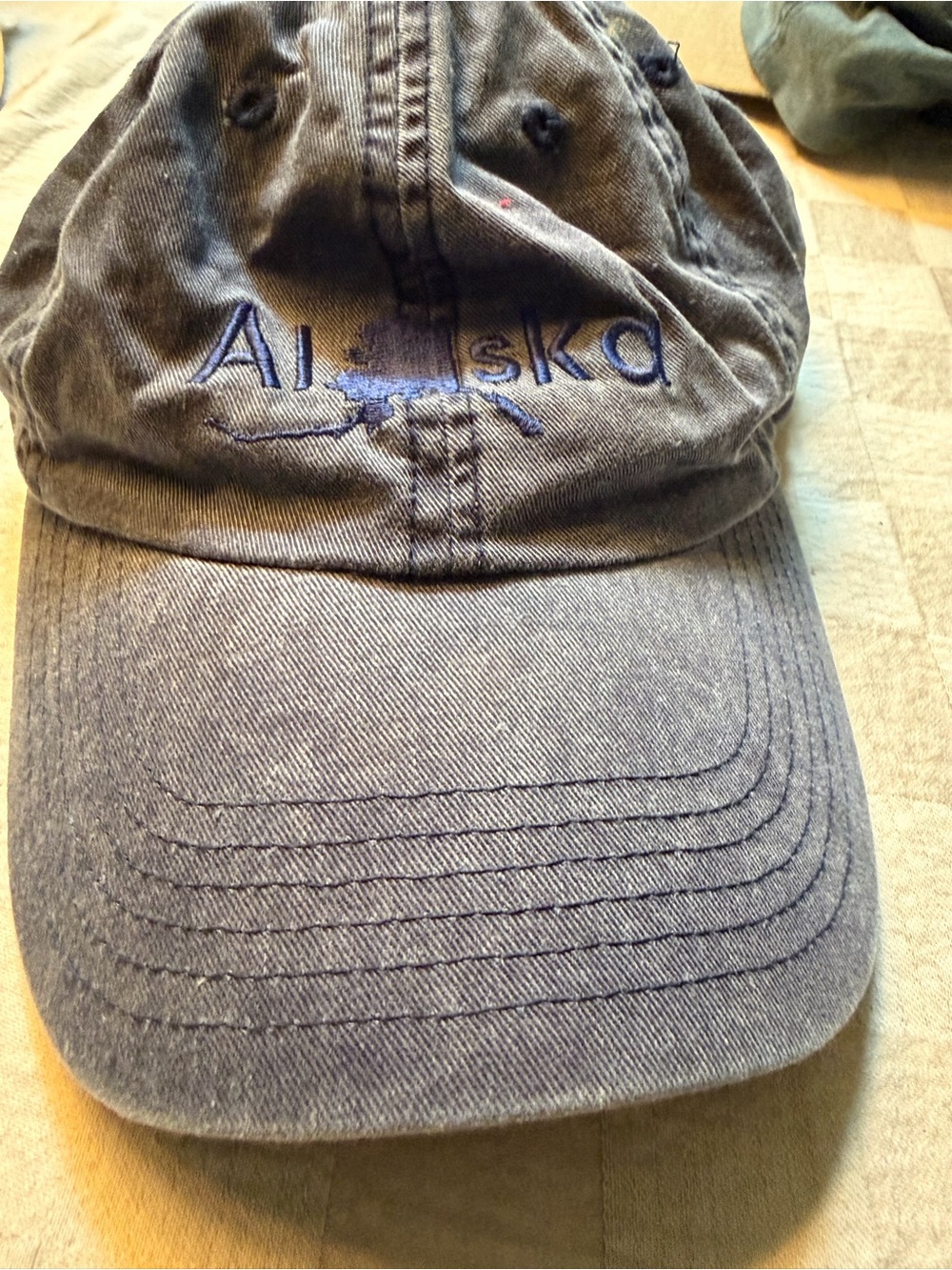 Alaska Embroidered ladies Cotton Baseball Cap - Blue